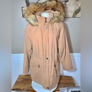 Vintage Pendleton Woman’s Hooded Fur Trim Parka Coat Small